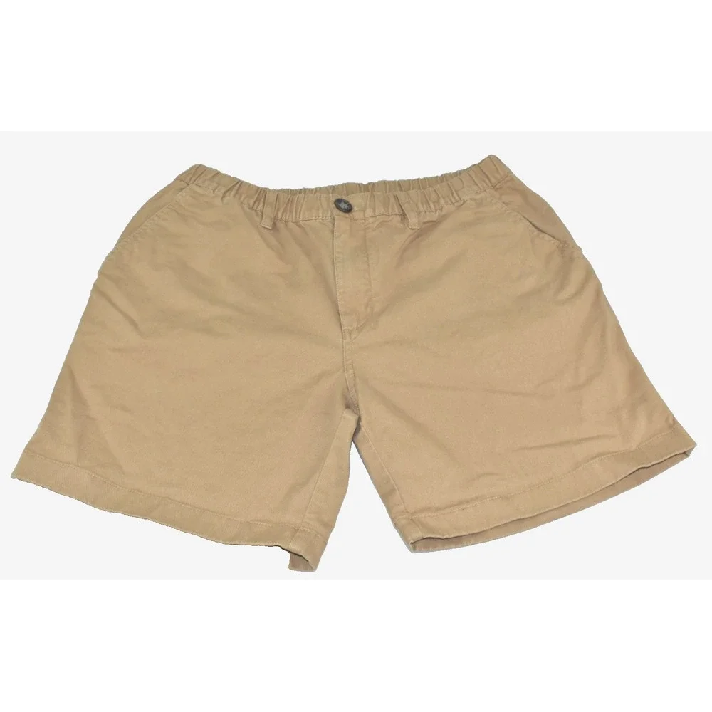 Chubbies The Staples Men Shorts Size M Tan Brown Twill Chino Elastic Waist 7
